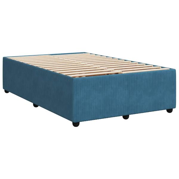 Boxspringbett mit Matratze Blau 120x190 cm Samt