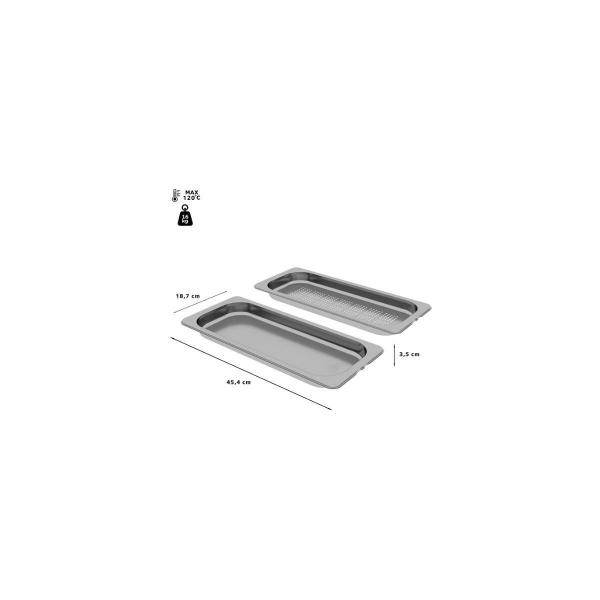 Bosch HEZ66D52 Dampfbehälter, 1 x gelocht und 1x ungelocht, Size M, Edelstahl