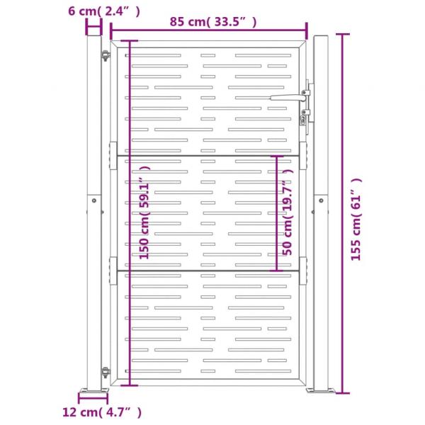 Gartentor 105x155 cm Cortenstahl Quadratisches Design
