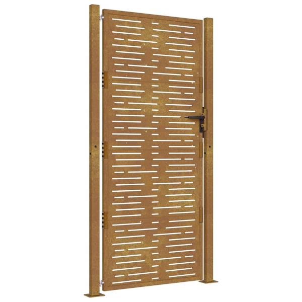 Gartentor 105x180 cm Cortenstahl Quadratisches Design