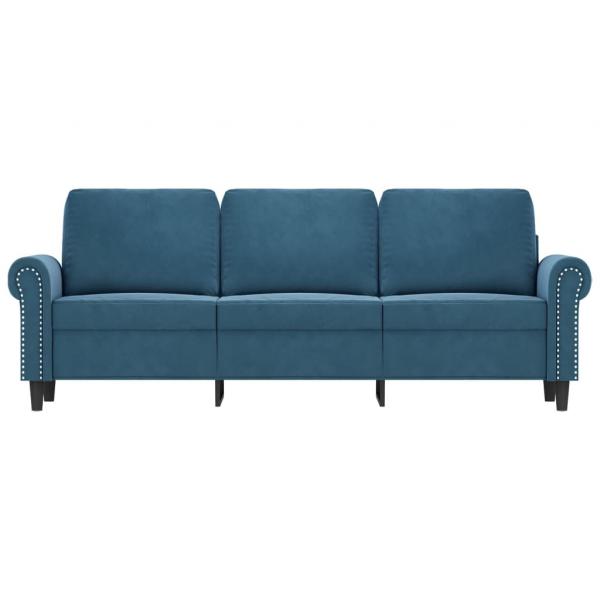 3-Sitzer-Sofa Blau 180 cm Samt