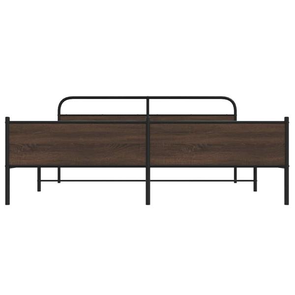 Metallbett ohne Matratze Braun Eichen-Optik 200x200 cm