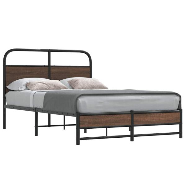 ARDEBO.de - Bettgestell ohne Matratze 120x200 cm Braun Eichen-Optik