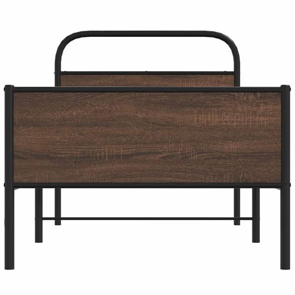 Bettgestell ohne Matratze 100x190 cm Braun Eichen-Optik