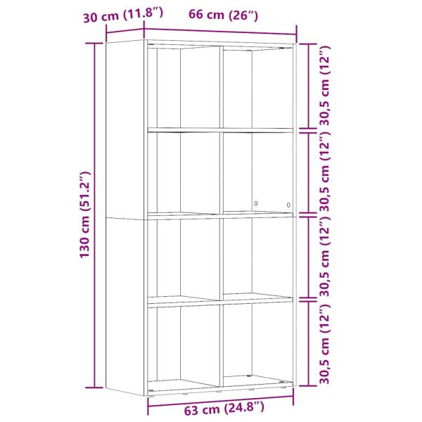 Bücherregal Artisan-Eiche 66x30x130 cm Holzwerkstoff