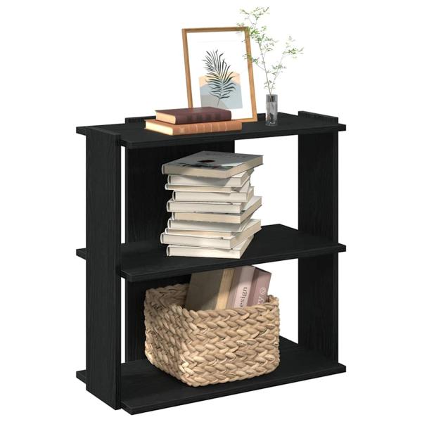 ARDEBO.de - Bücherregal 3 Böden Schwarz 60x30x60 cm Holzwerkstoff