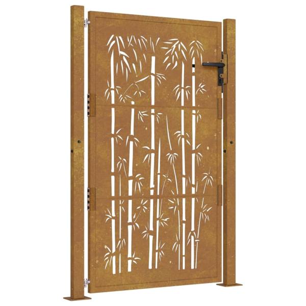 Gartentor 105x155 cm Cortenstahl Bambus-Design