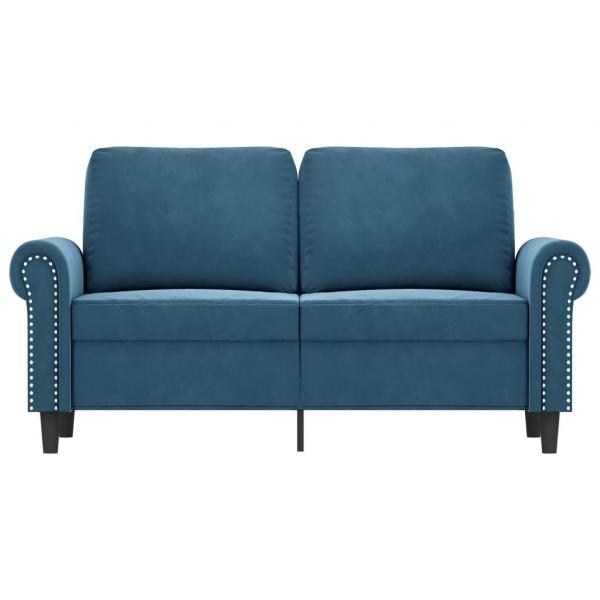 2-Sitzer-Sofa Blau 120 cm Samt