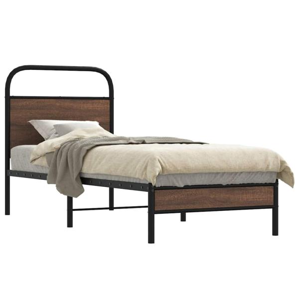 ARDEBO.de - Bettgestell ohne Matratze 80x200 cm Braun Eichen-Optik