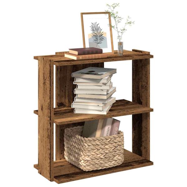 ARDEBO.de - Bücherregal 3 Böden Altholz-Optik 60x30x60 cm Holzwerkstoff