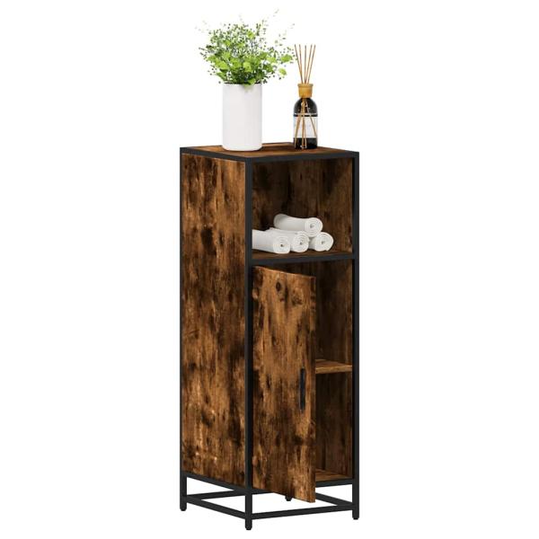 ARDEBO.de - Badschrank Räuchereiche 35x37,5x100 cm Holzwerkstoff