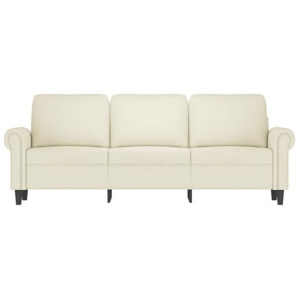 ARDEBO.de - 3-Sitzer-Sofa Creme 180 cm Samt