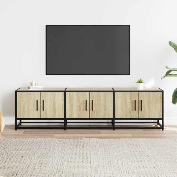 TV-Schrank Sonoma-Eiche 150x35x41 cm Holzwerkstoff und Metall