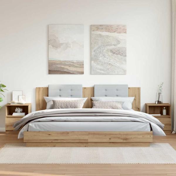 ARDEBO.de - Nachttische 2 Stk. Artisan-Eiche 40x40x50 cm Holzwerkstoff