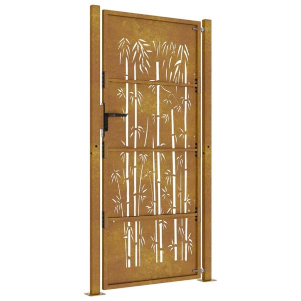 Gartentor 105x205 cm Cortenstahl Bambus-Design
