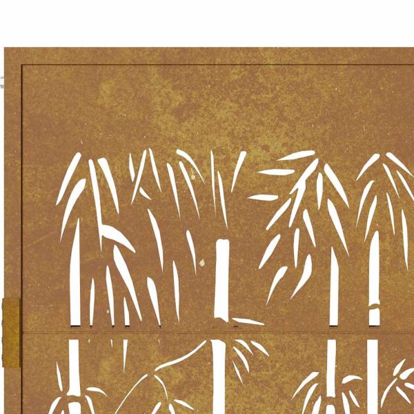 Gartentor 105x205 cm Cortenstahl Bambus-Design