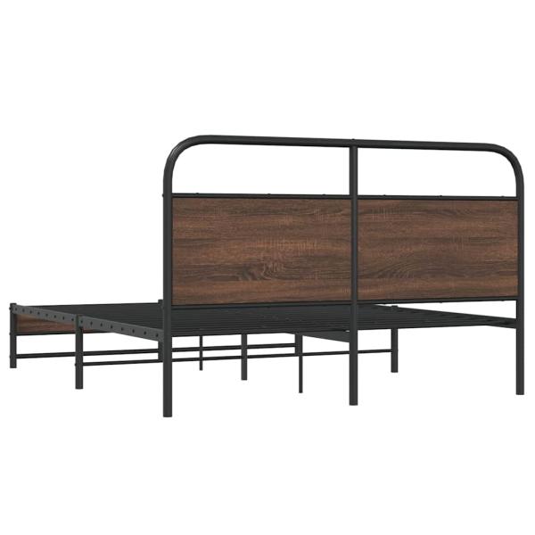 ARDEBO.de - Bettgestell ohne Matratze 150x200 cm Braun Eichen-Optik