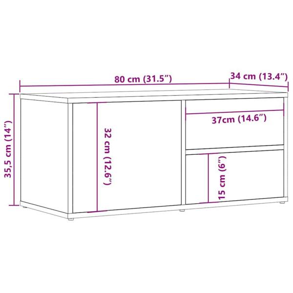 TV-Schrank Altholz-Optik 80x34x35,5 cm Holzwerkstoff