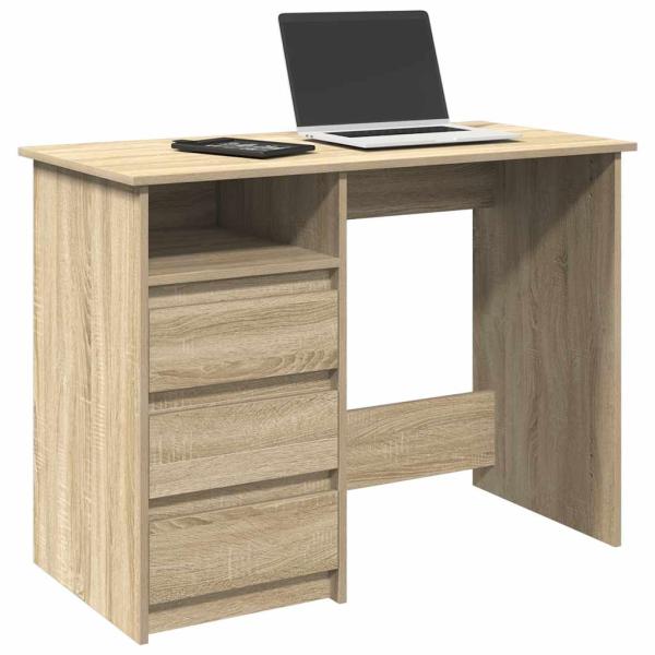 ARDEBO.de - Schreibtisch Sonoma-Eiche 102x50x75 cm Holzwerkstoff
