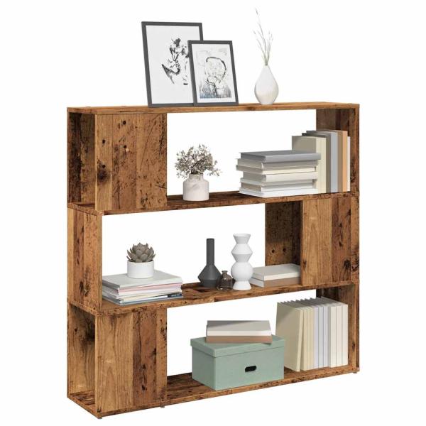 ARDEBO.de - Bücherregal/Raumteiler Altholz-Optik 100x24x94 cm