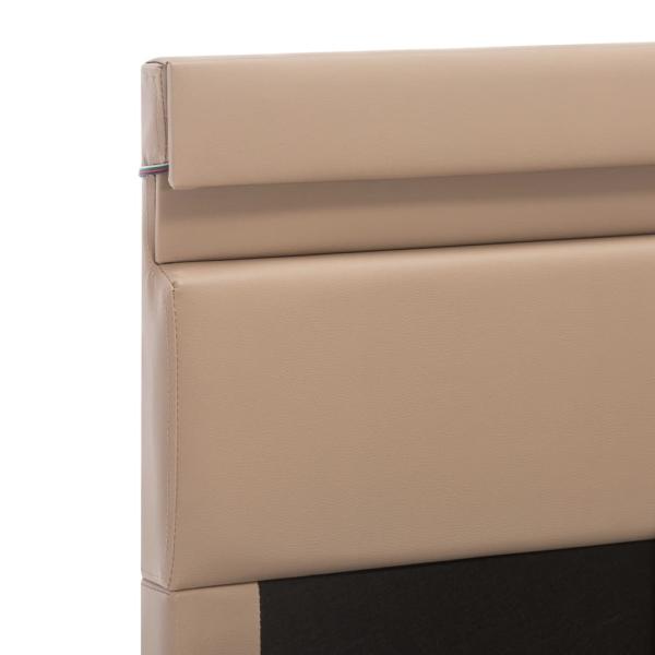 Bett mit Bettkasten LED Cappuccino-Braun Kunstleder 100x200 cm