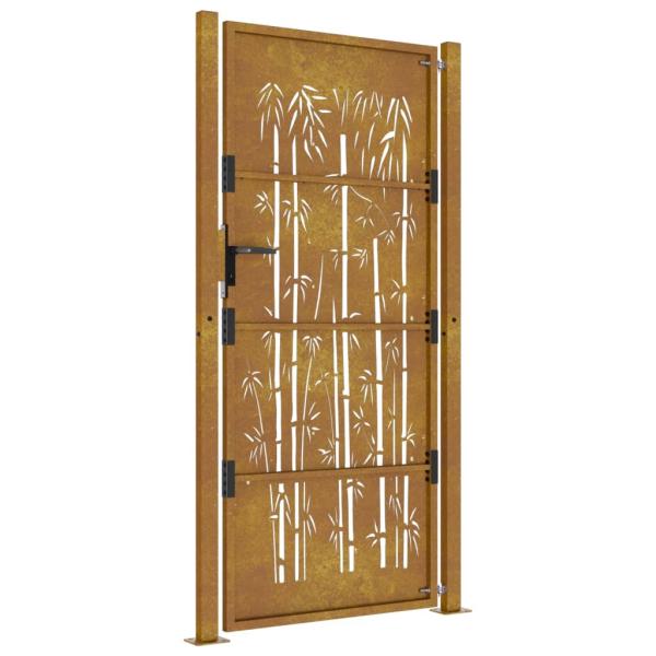 Gartentor 105x180 cm Cortenstahl Bambus-Design