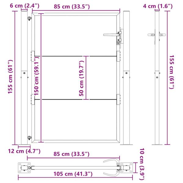 Gartentor 105x155 cm Cortenstahl