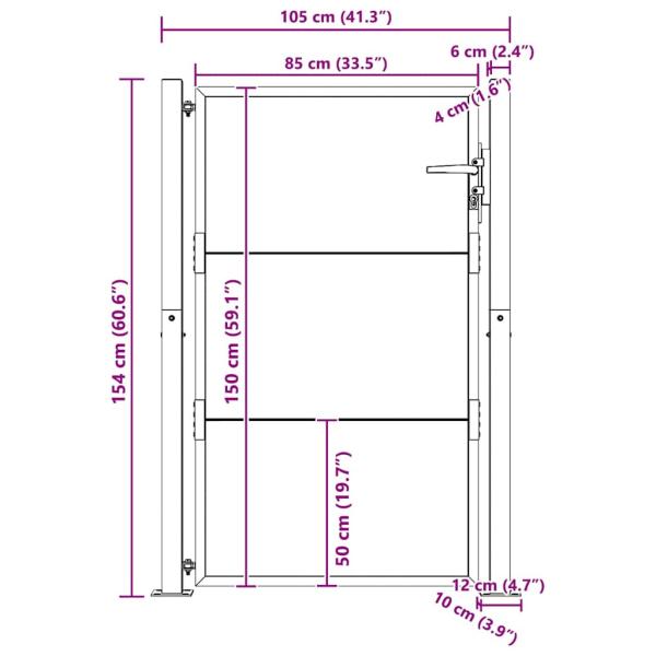 Gartentor 105x155 cm Cortenstahl