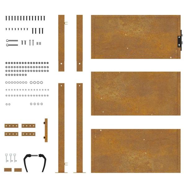 Gartentor 105x155 cm Cortenstahl