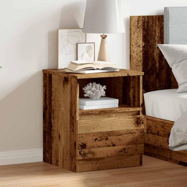 ARDEBO.de - Nachttisch Altholz-Optik 40x40x50 cm Holzwerkstoff
