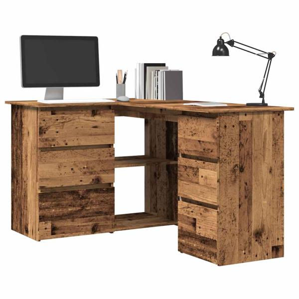ARDEBO.de - Eckschreibtisch Altholz-Optik 145x100x76 cm Holzwerkstoff