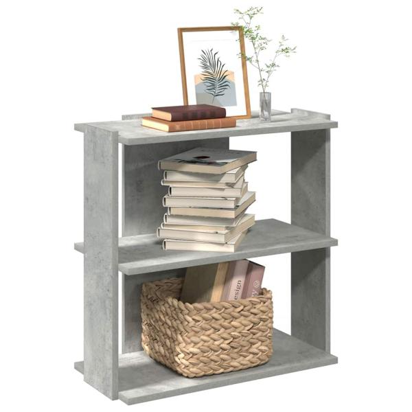 ARDEBO.de - Bücherregal 3 Böden Betongrau 60x30x60 cm Holzwerkstoff