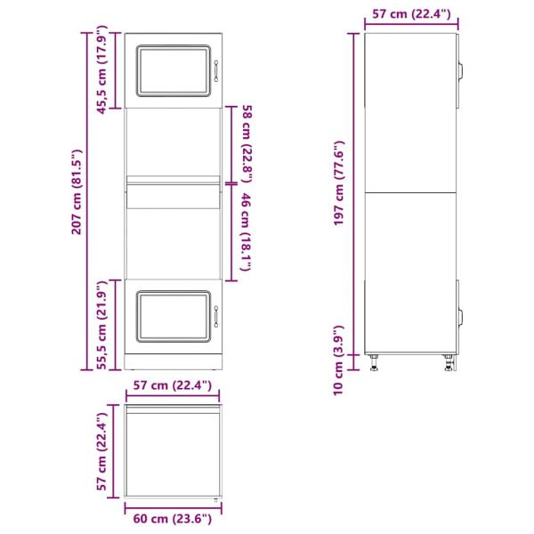 Herdumbauschränke 2 Stk. Lucca Artisan-Eiche Holzwerkstoff