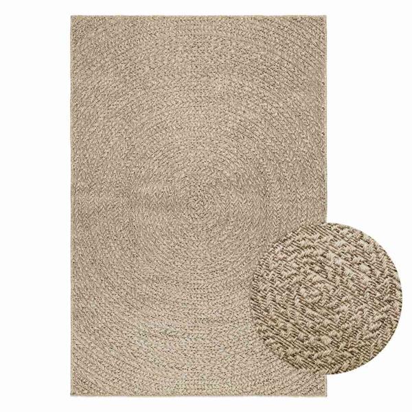 ARDEBO.de - Teppich ZIZUR Beige 120x170 cm Jute-Optik Indoor und Outdoor