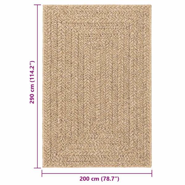 Teppich ZIZUR Beige 140x200 cm Jute-Optik Indoor und Outdoor