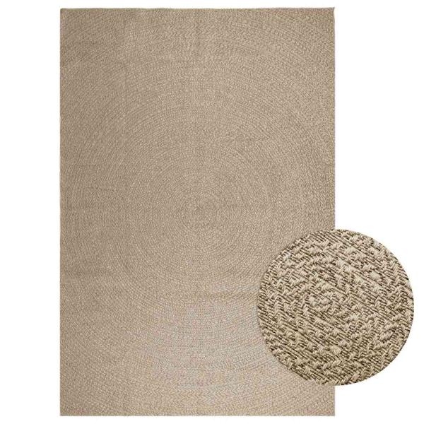 ARDEBO.de - Teppich ZIZUR Beige 240x340 cm Jute-Optik Indoor und Outdoor
