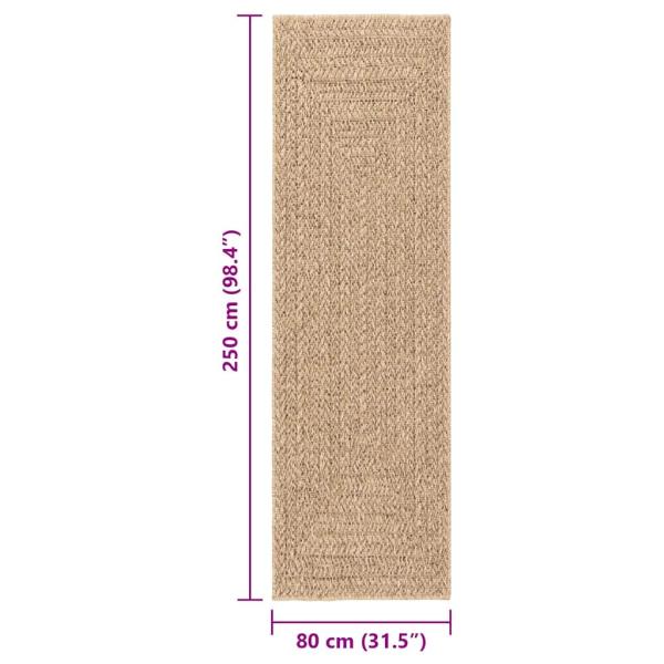 Teppich ZIZUR Beige 200x200 cm Jute-Optik Indoor und Outdoor