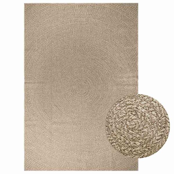 ARDEBO.de - Teppich ZIZUR Beige 200x290 cm Jute-Optik Indoor und Outdoor