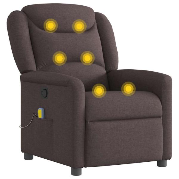 Massagesessel Dunkelbraun Stoff