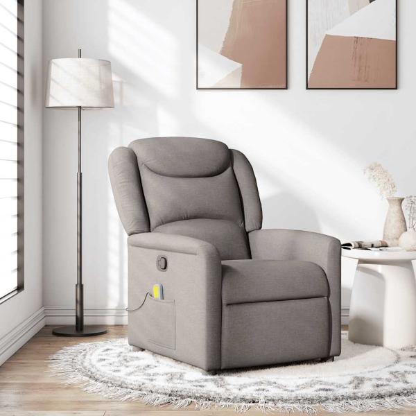 ARDEBO.de - Massagesessel Taupe Stoff