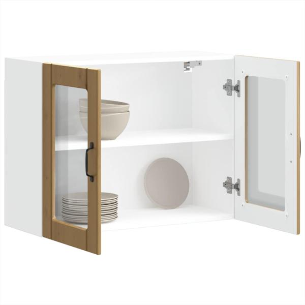 ARDEBO.de - Küchen-Hängeschrank mit Glastür Artisan-Eiche Holzwerkstoff