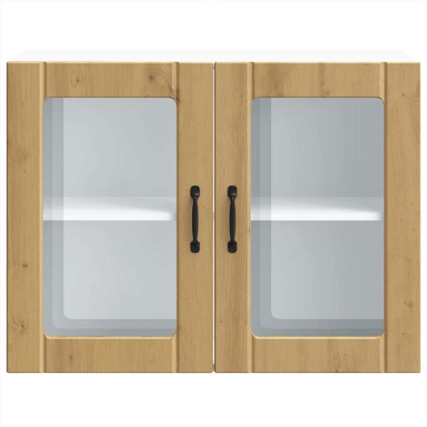 Küchen-Hängeschrank mit Glastür Artisan-Eiche Holzwerkstoff