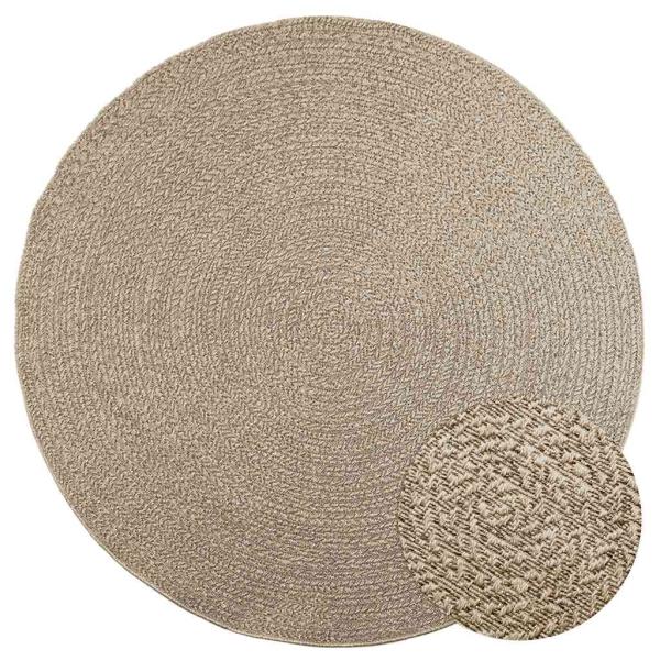 ARDEBO.de - Teppich ZIZUR Beige Ø 200 cm Jute-Optik Indoor und Outdoor
