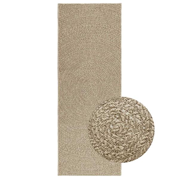 ARDEBO.de - Teppich ZIZUR Beige 80x200 cm Jute-Optik Indoor und Outdoor