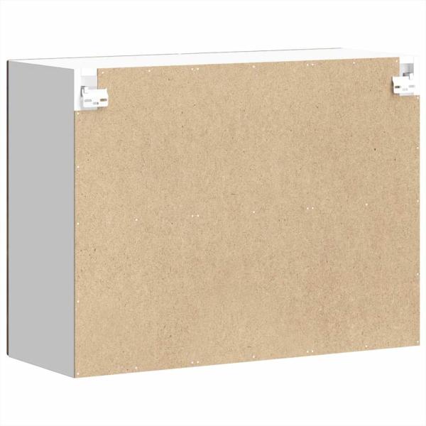 Küchen-Hängeschrank mit Glastür Räuchereiche Holzwerkstoff