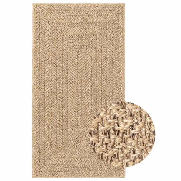 ARDEBO.de - Teppich ZIZUR Beige 80x150 cm Jute-Optik Indoor und Outdoor