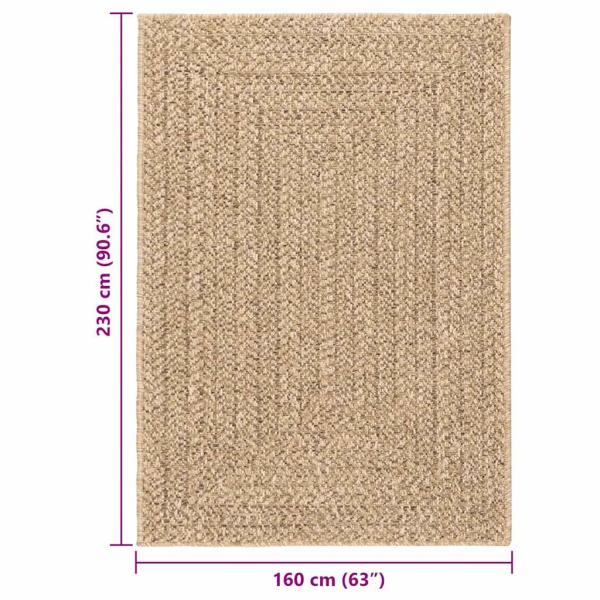 Teppich ZIZUR Beige 120x170 cm Jute-Optik Indoor und Outdoor
