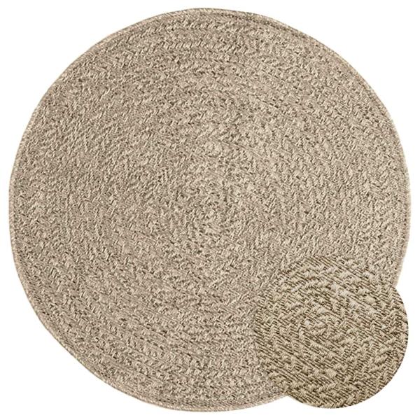 ARDEBO.de - Teppich ZIZUR Beige Ø 90 cm Jute-Optik Indoor und Outdoor