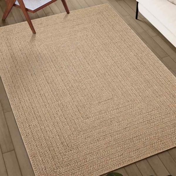 Teppich ZIZUR Beige 240x340 cm Jute-Optik Indoor und Outdoor