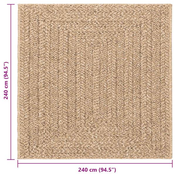 Teppich ZIZUR Beige 240x340 cm Jute-Optik Indoor und Outdoor
